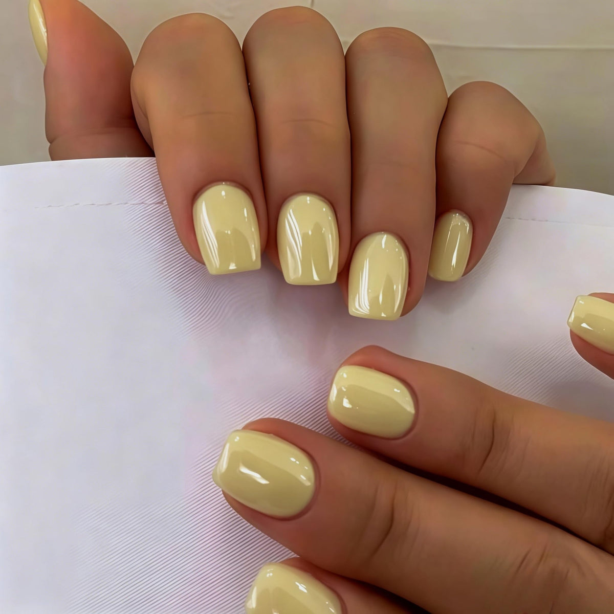 White French Tip Press On Nails Almond - KQueenest Chrome Press On Nails Medium, Glazed Natural Light Nude Fake Nails Press on, Reusable Glue on Nails Stick On Nail for Women Bridal Wedding