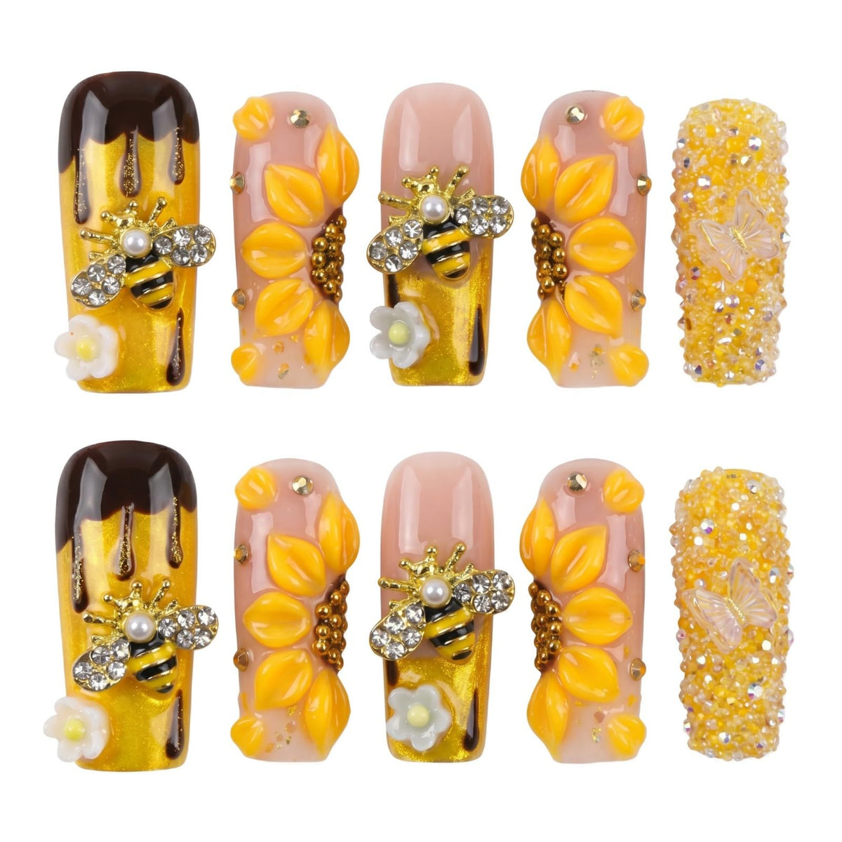 xl Square Handmade Press on Nails Long Luxury Acrylic Fake Nails
