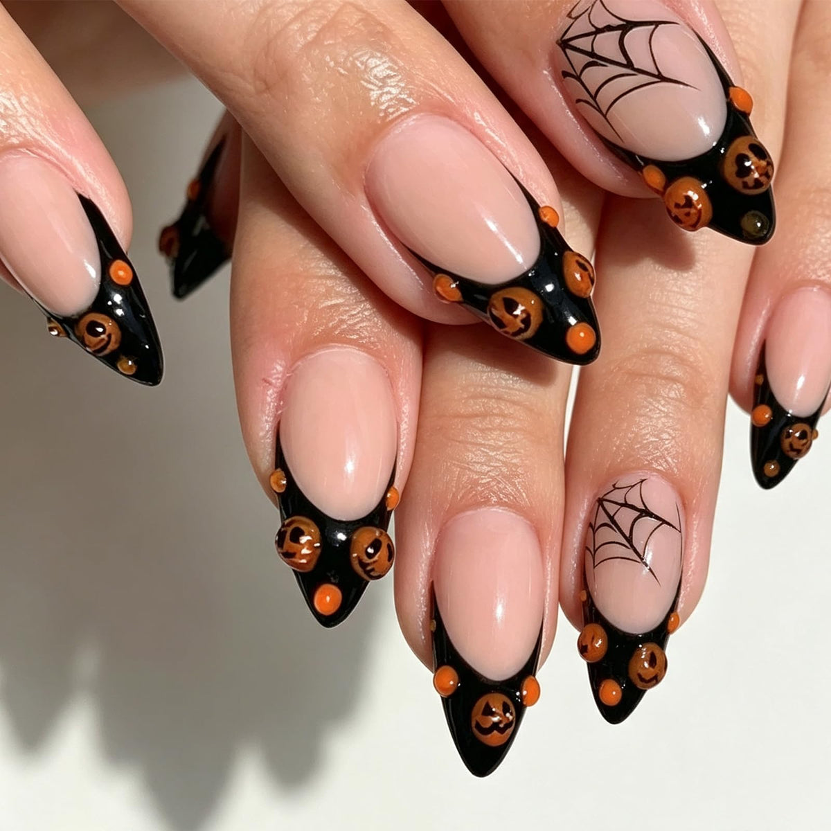 3D White Flower Press on Nails Medium Fakes Nails Almond Shape False Nails with Bling Rhinestones Designs, Glossy Reusable Elegant Acrylic Nails with Glue-24Pcs Nail Kit for Women Wedding Party