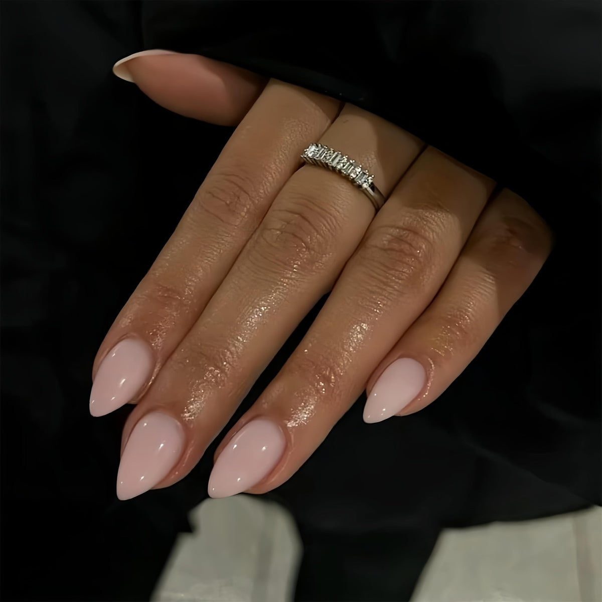 KQueenest Pastel Light Pink Press on Nails Short Oval, Glossy Soft Gel Fake Nails Press on, Round Fake Nails with UV Cover, Thick Acrylic Glue on Nails for Wome Wedding & Everyday 30 Pcs