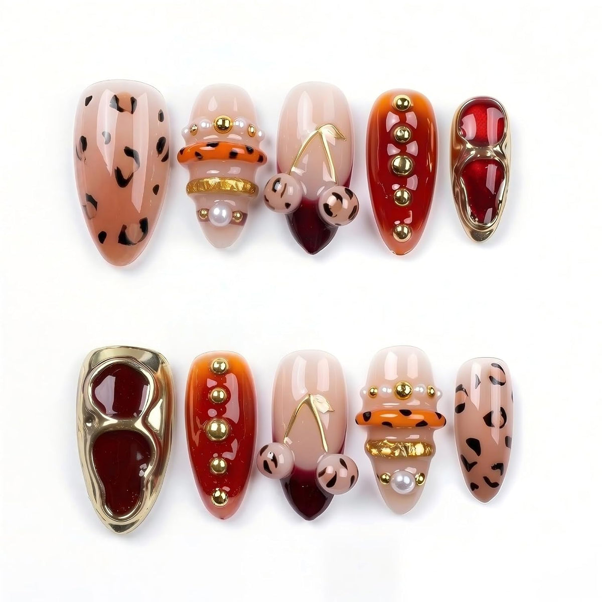 Luxury Handmade Press on Nails Medium Almond (Size M)