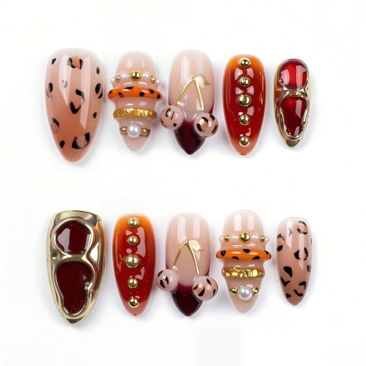 Luxury Handmade Press on Nails Medium Almond (Size M)