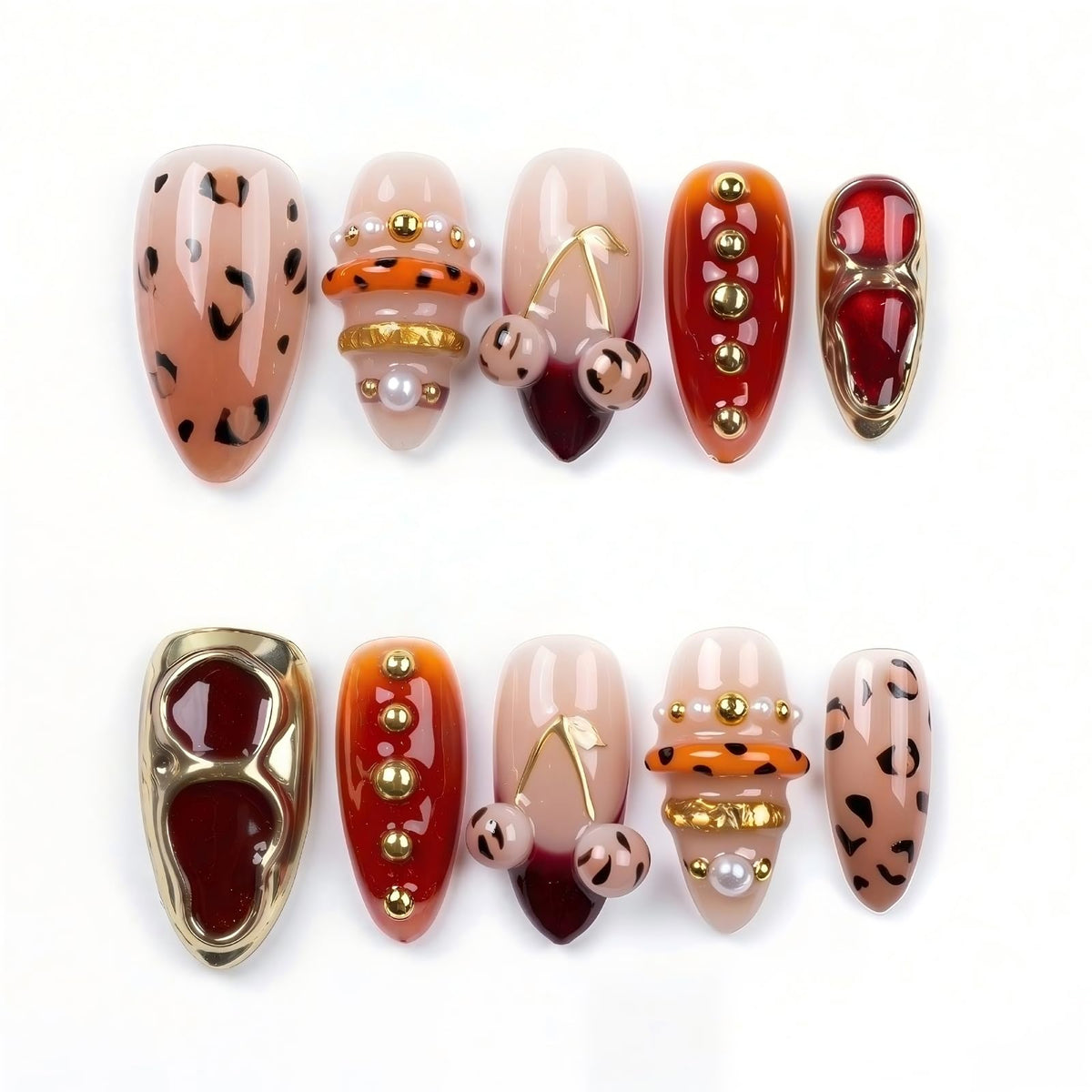 Luxury Handmade Press on Nails Medium Almond (Size M)
