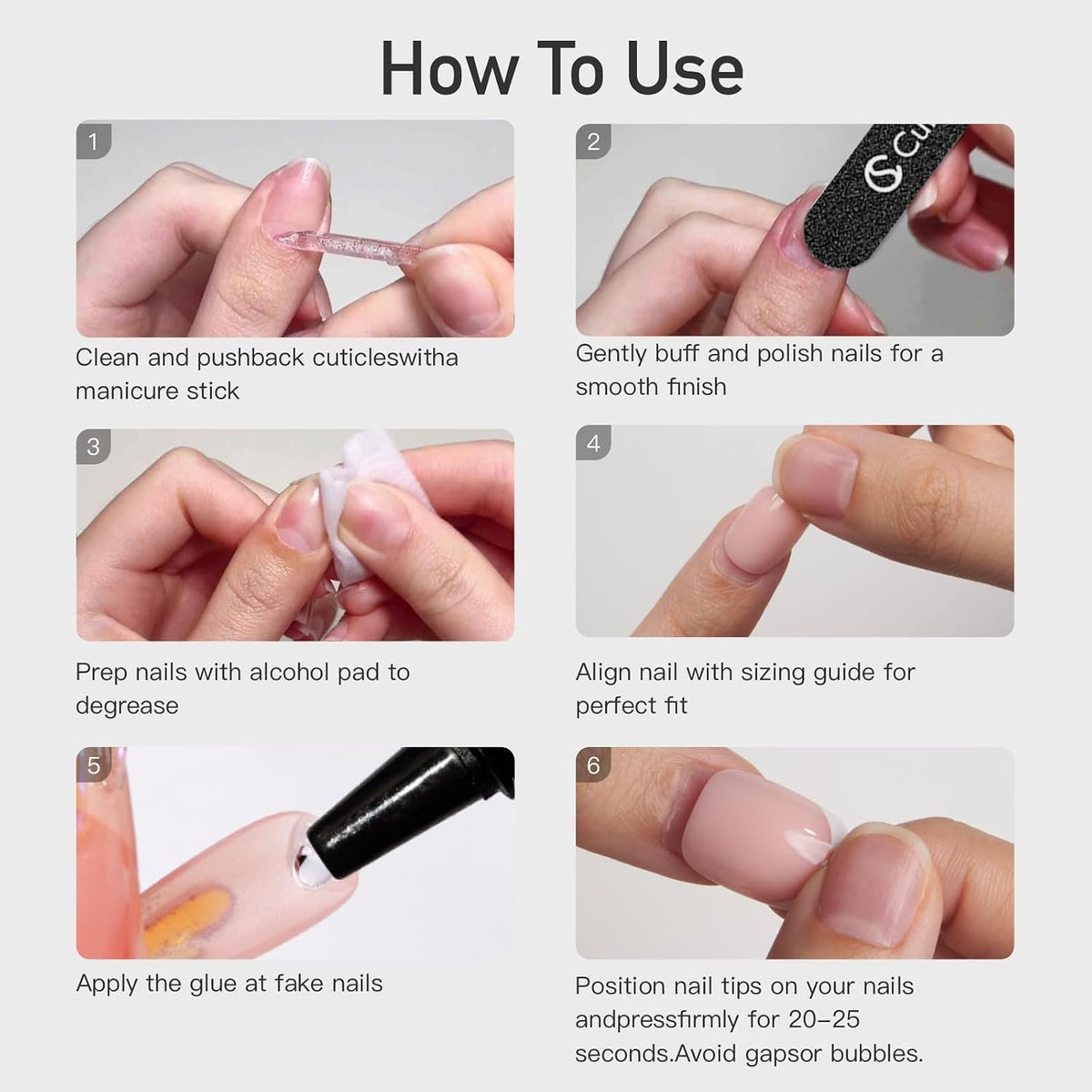 CurvLife Extra Short Square Press On Nails, Nude, Nude Luster, Soft Gel