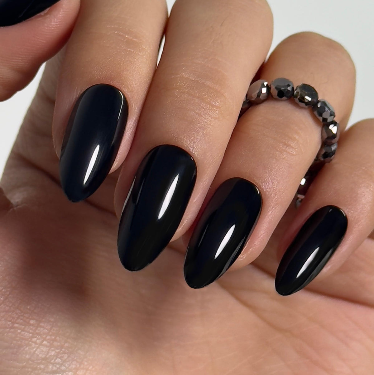 CurvLife Long French Tip Press On Nails, Pearl Rhinestones, Soft Gel