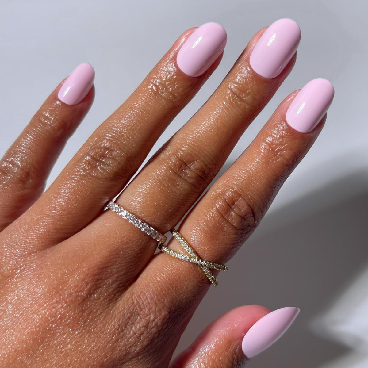 Glamnetic Press On Nails - Medium Coffin, Glossy Fake Nails 30 Pc Full Kit
