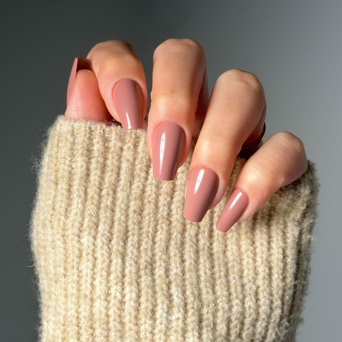 Glamnetic Press On Nails - Medium Almond, Glossy Fake Nails 30 Pc Full Kit