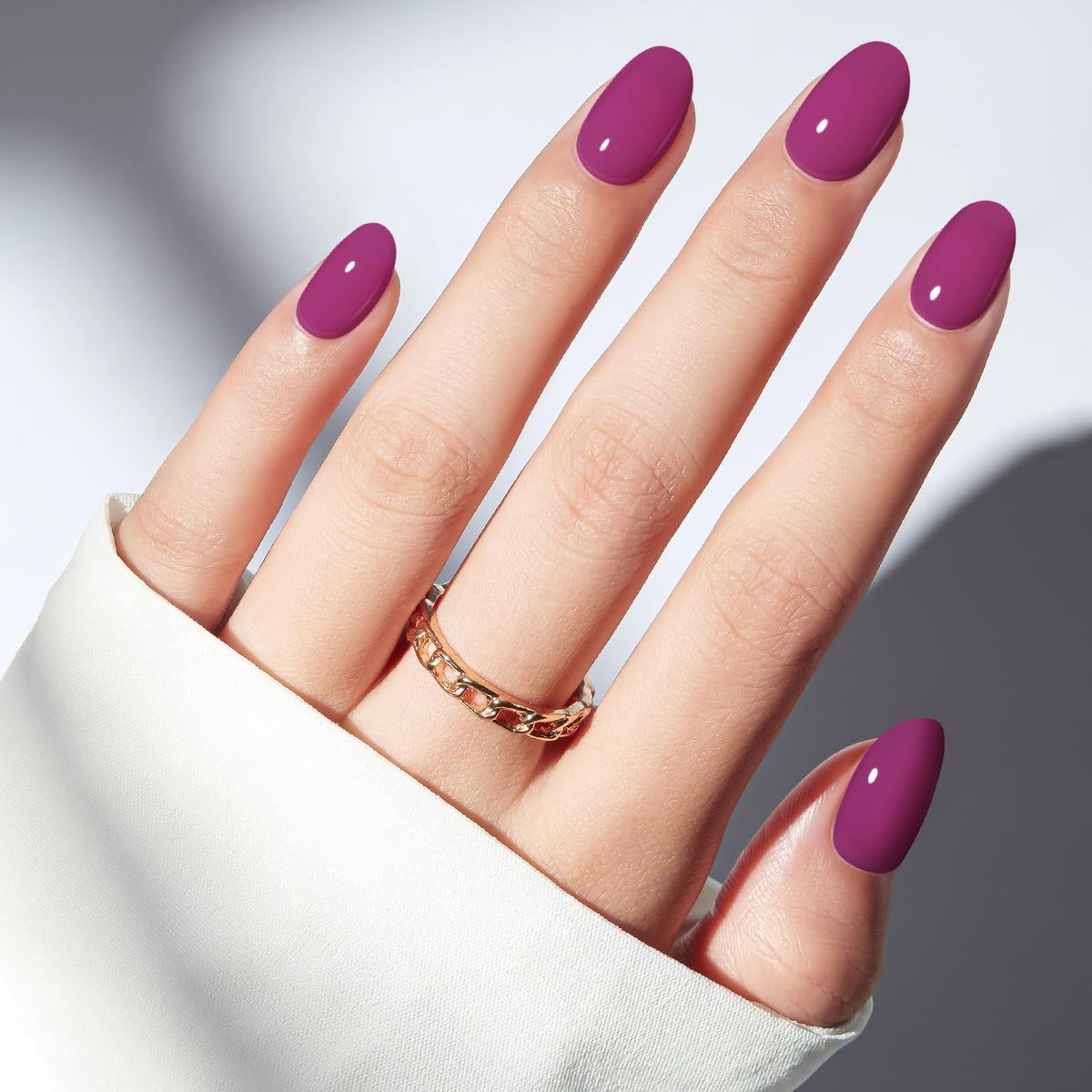 modelones French Tip Press On Nails, Short Oval Fake Nails Nails Press Ons