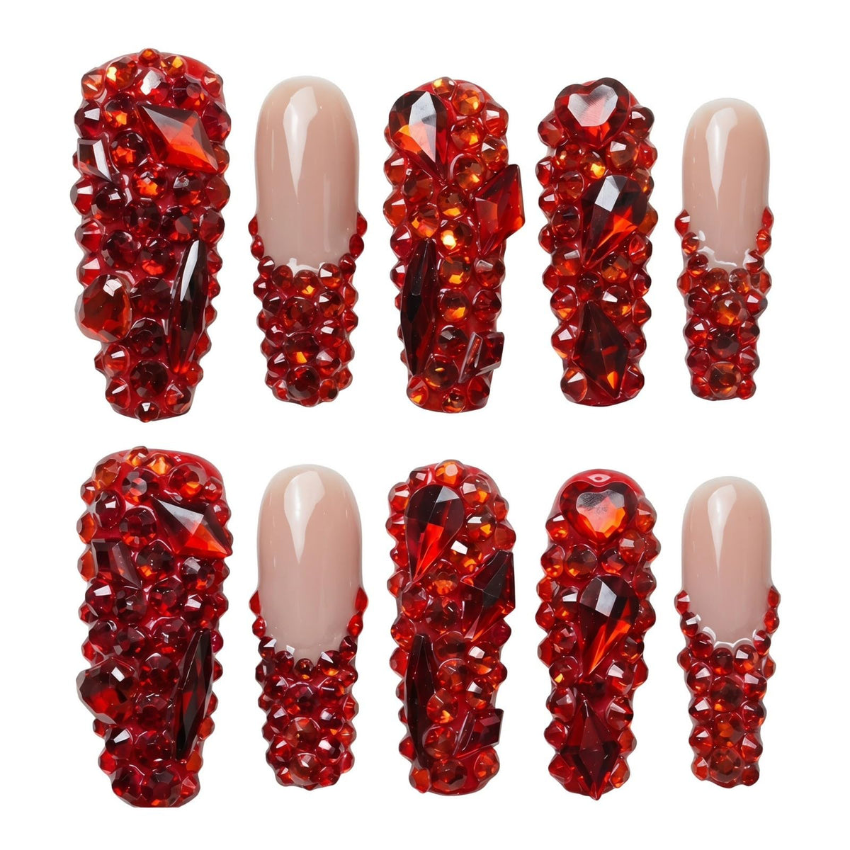 xl Square Handmade Press on Nails Long Luxury Acrylic Fake Nails
