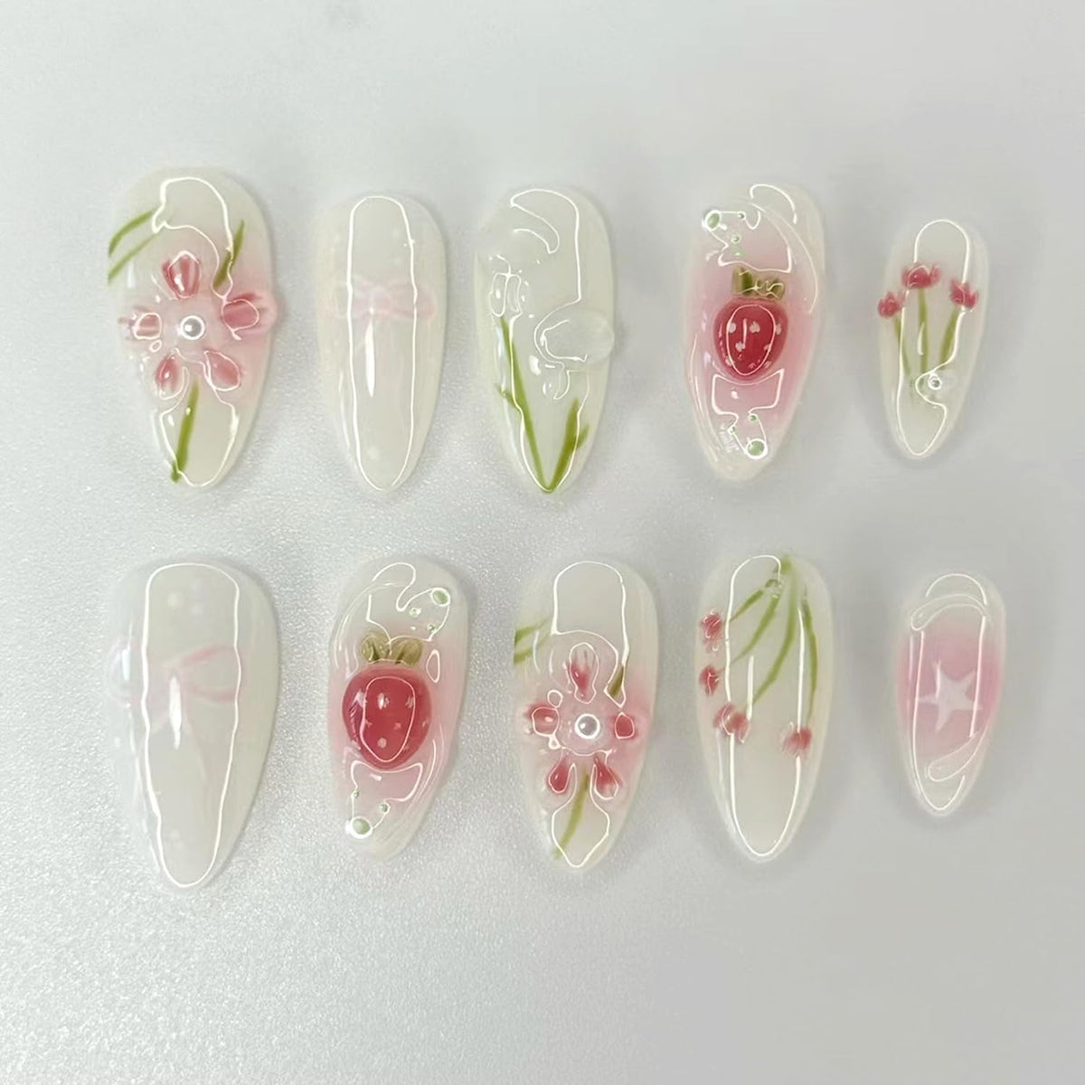 30Pcs Gold Star Moon Press on Nails Long Stiletto French Tip Fake Nails Press on 3D Chrome Gold Design Sun False Nails Irregular Gilded Lines Full Cover Purple Glossy Artificial Acrylic Nail for Women