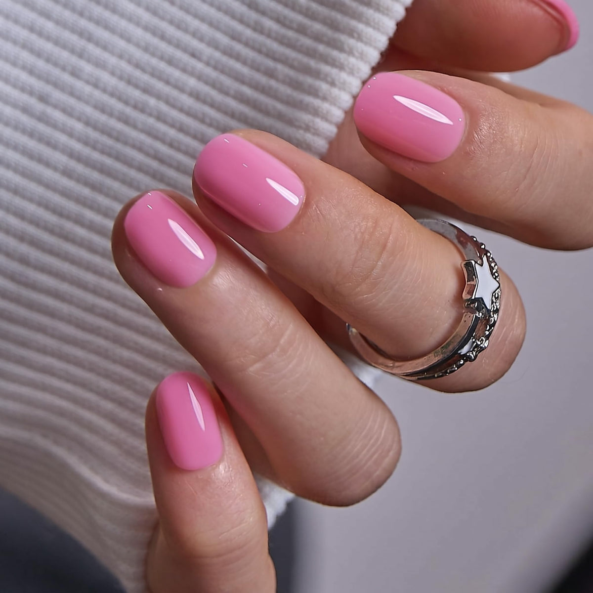 CurvLife Extra Short Square Press On Nails, Nude, Nude Luster, Soft Gel