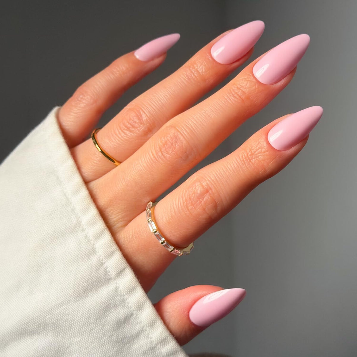 Glamnetic Press On Nails - Medium Coffin, Glossy Fake Nails 30 Pc Full Kit
