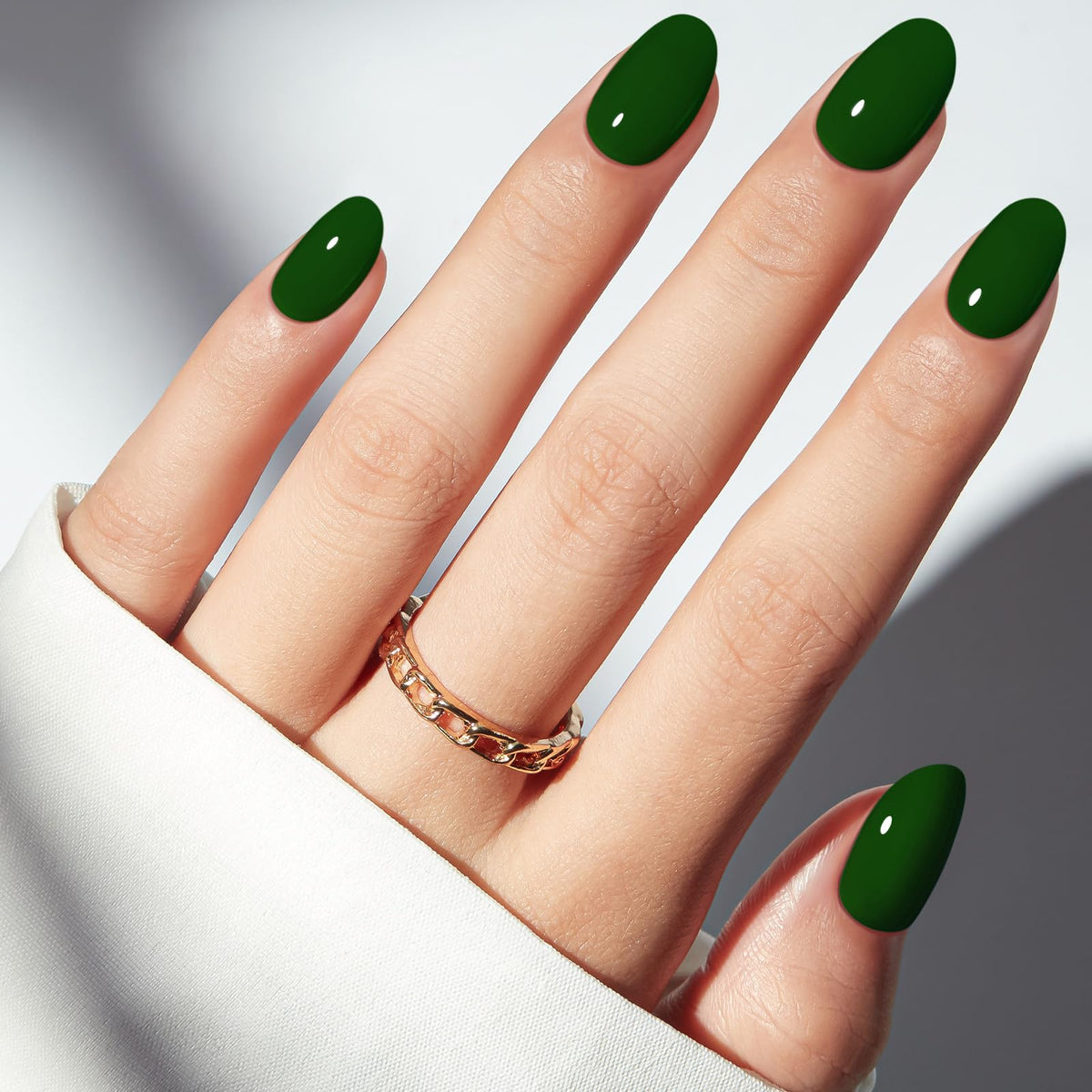 modelones French Tip Press On Nails, Short Oval Fake Nails Nails Press Ons
