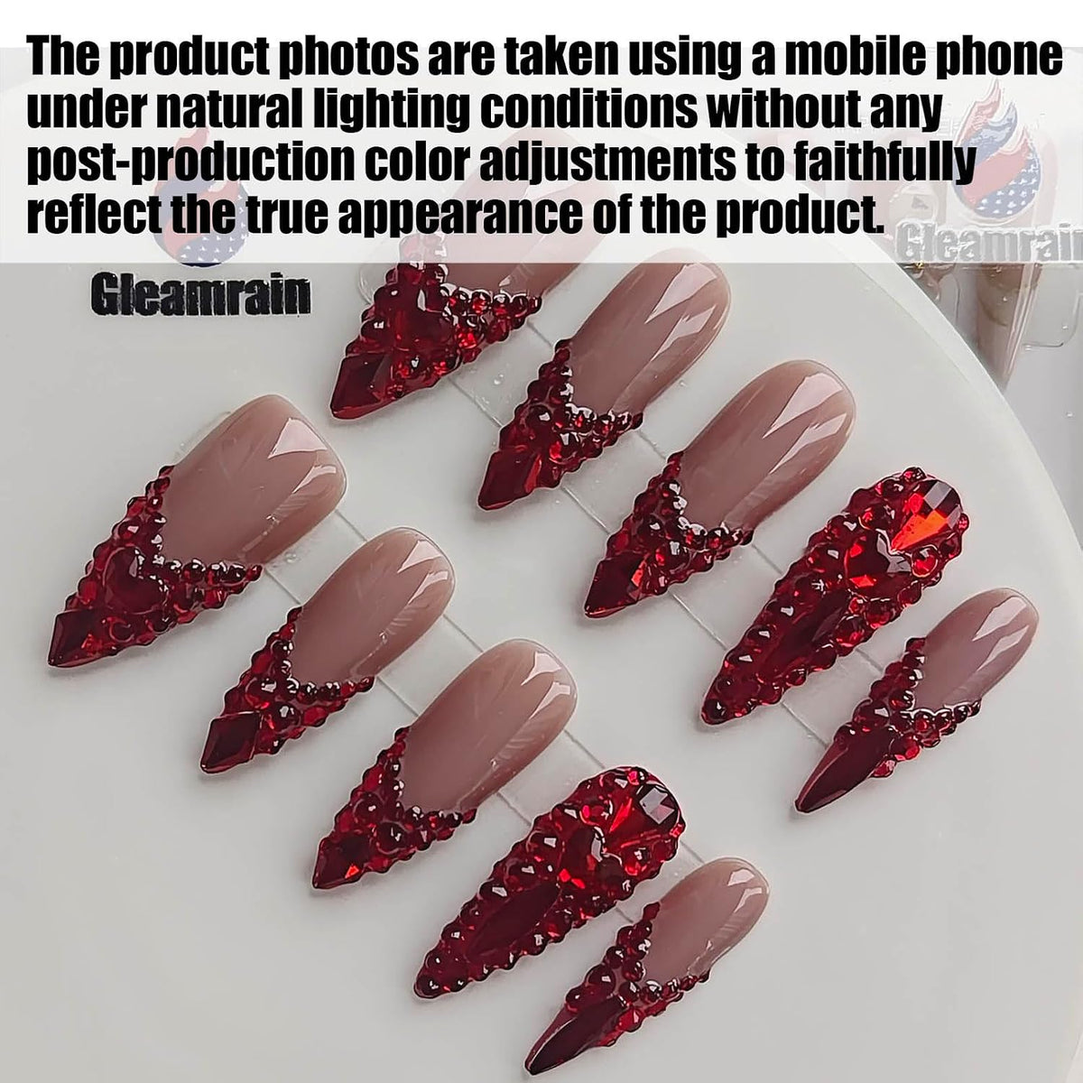 Handmade Press on Nails M Size 10 Pcs