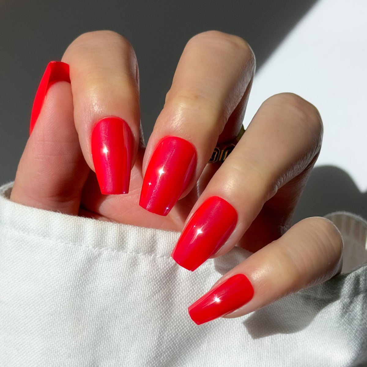 Glamnetic Press On Nails - Medium Coffin, Glossy Fake Nails 30 Pc Full Kit