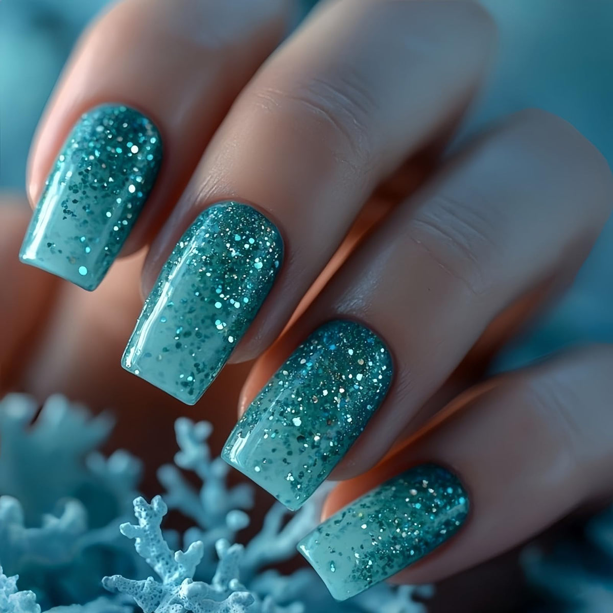 MISUD Press on Nails - Extra Long Square Glue on Nails with French Tip, Acrylic Dollar Money Rhinestone Design 24 pcs