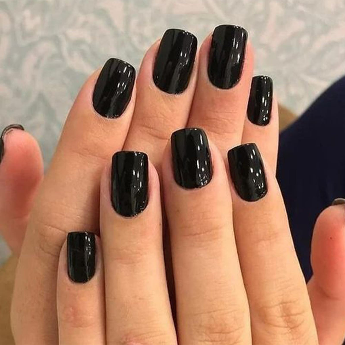 Modelones Burgundy Press on Nails Short Square, Dark Red Fall Fake Nails