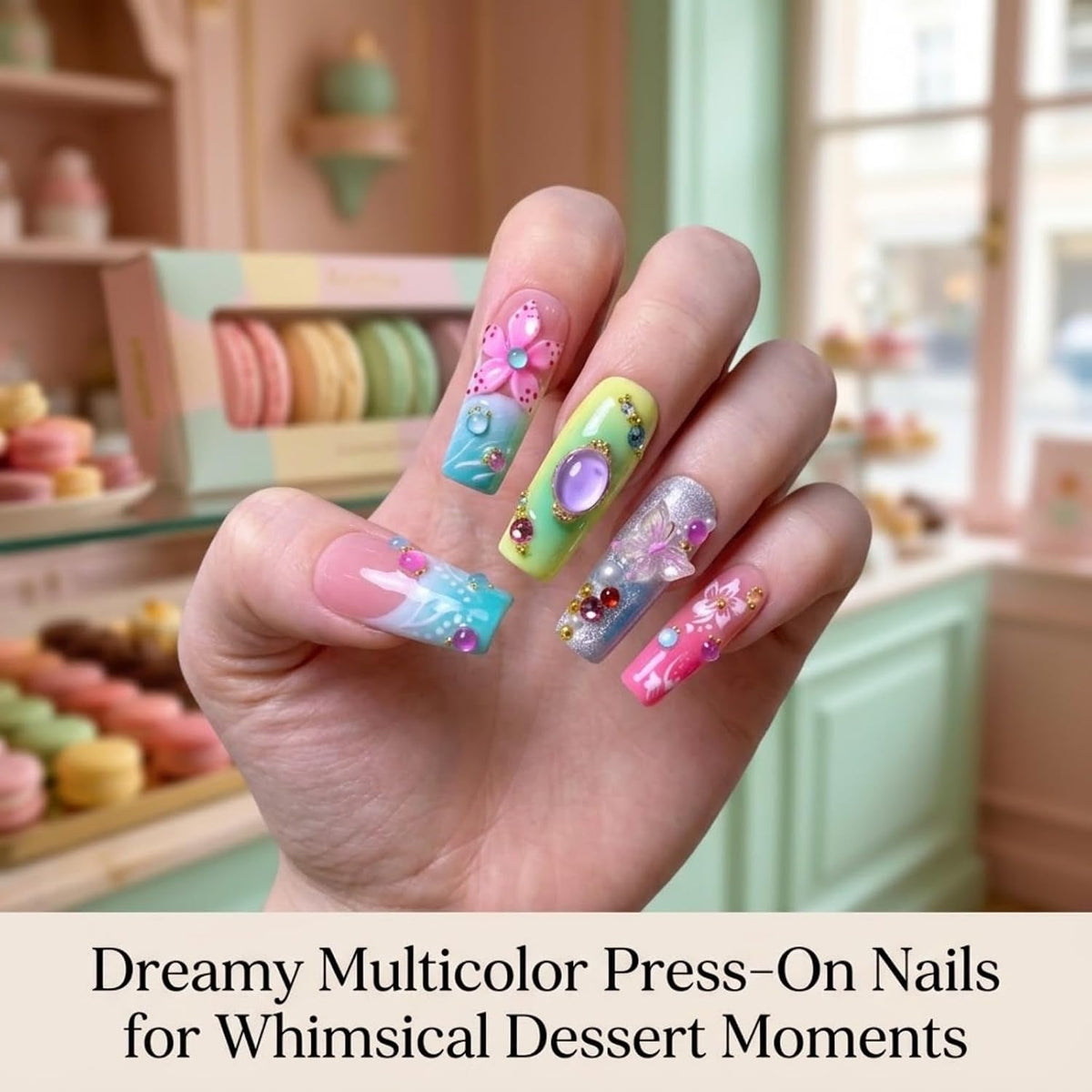 xl Square Handmade Press on Nails Long Luxury Acrylic Fake Nails