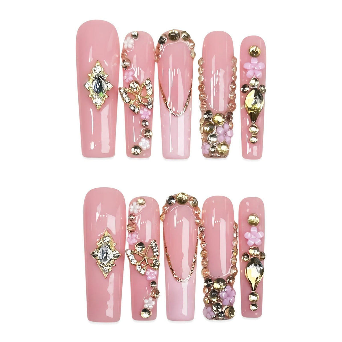xl Square Handmade Press on Nails Long Luxury Acrylic Fake Nails