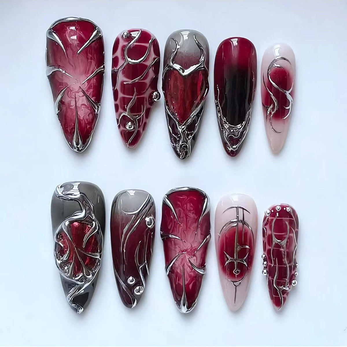 BABALAL Press On Nails, Extra Long Stiletto Fake Nails, Nude Pink, Crystal Rhinestone & Diamond Accents, Glossy Luxury Wedding Party Glue On Nails for Women and Girls 24Pcs