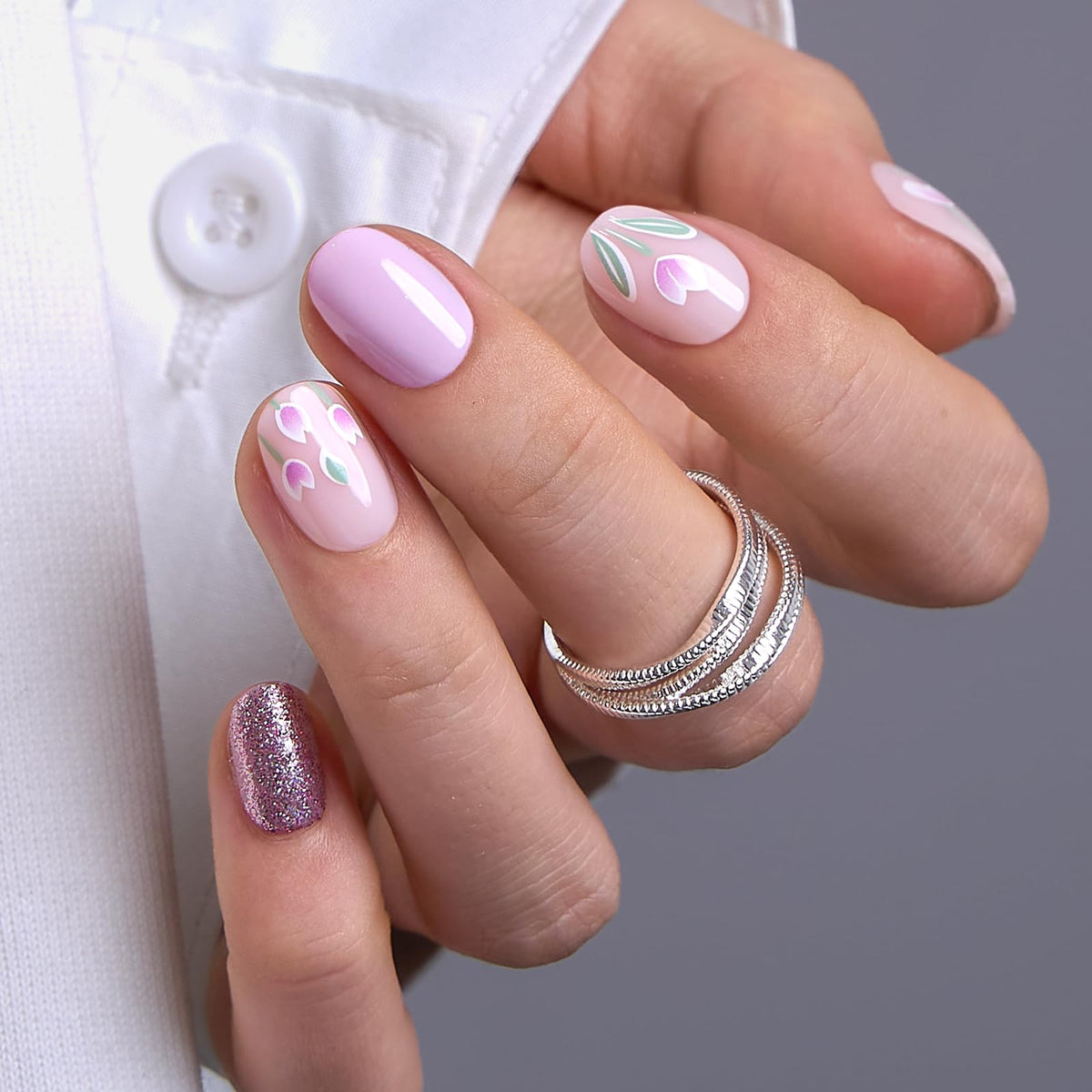 CurvLife Extra Short Oval Press On Nails, Nude Peach Pink, Soft Gel