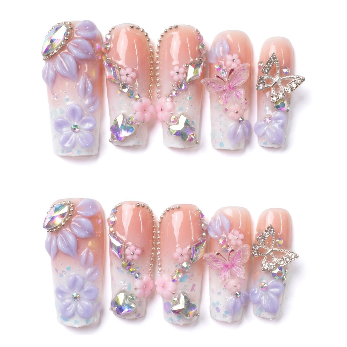 xl Square Handmade Press on Nails Long Luxury Acrylic Fake Nails