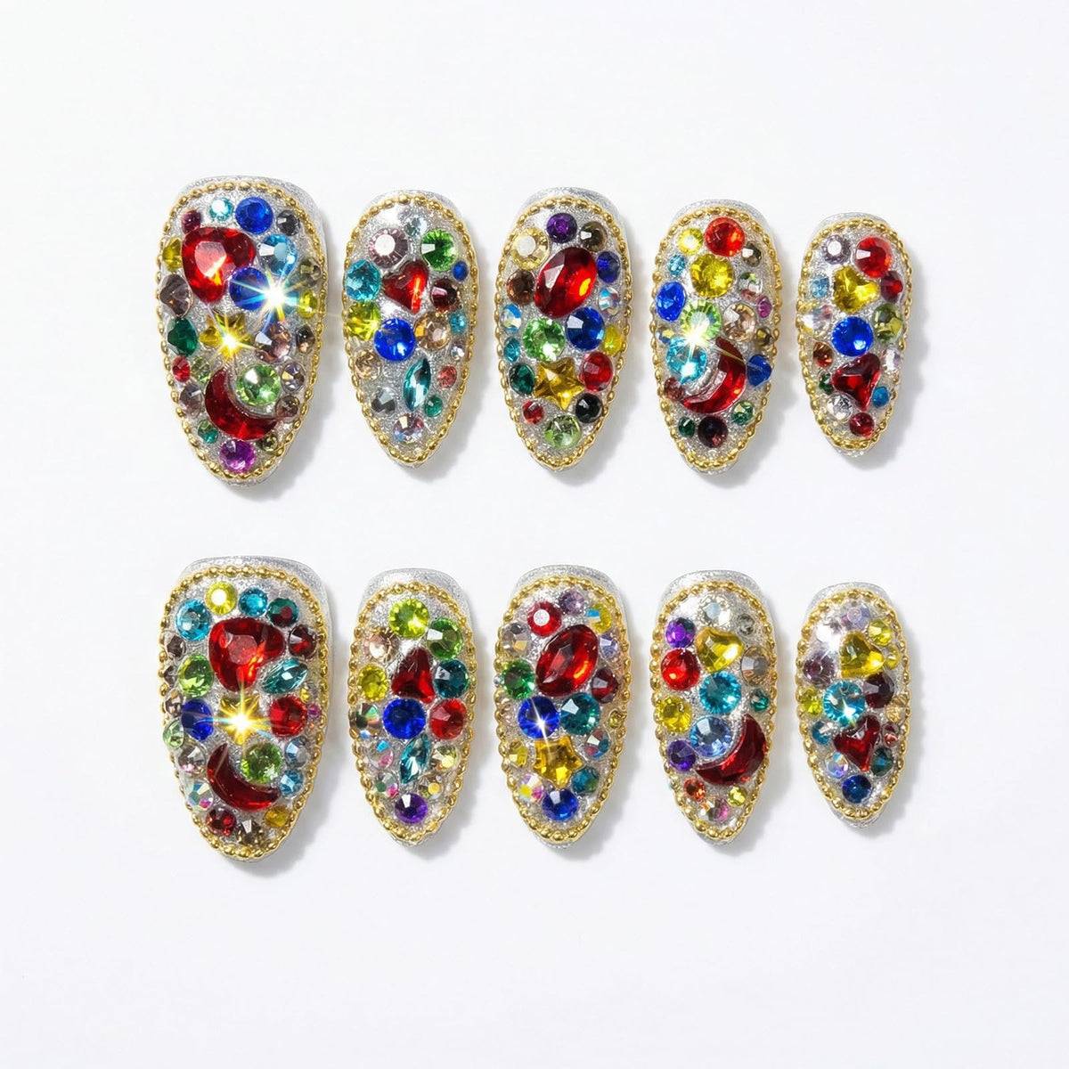 Luxury Handmade Press on Nails Medium Almond (Size M)