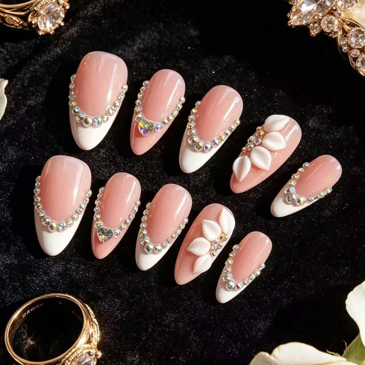Handcraft Almond Press on Nails Medium P09, M Size