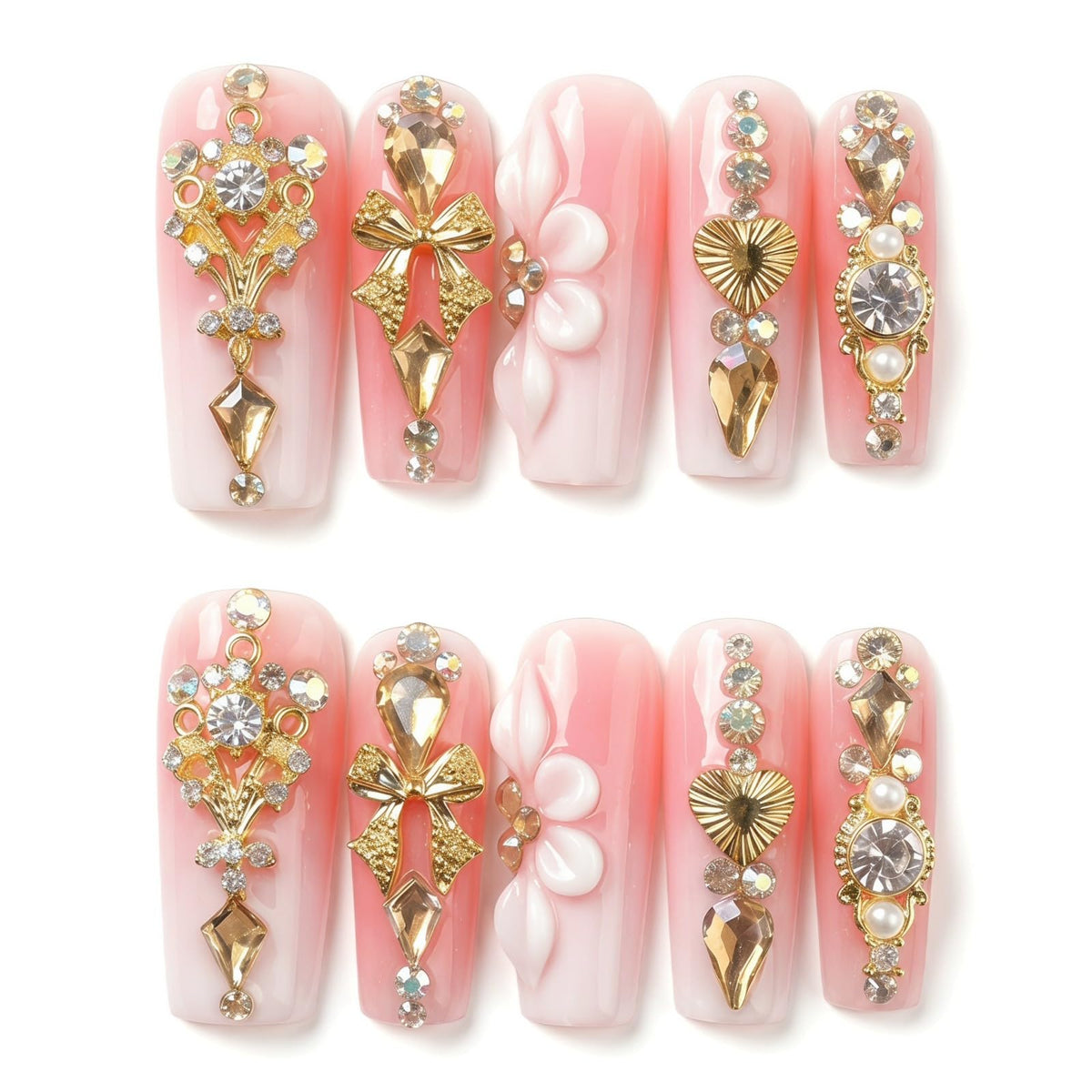 xl Square Handmade Press on Nails Long Luxury Acrylic Fake Nails