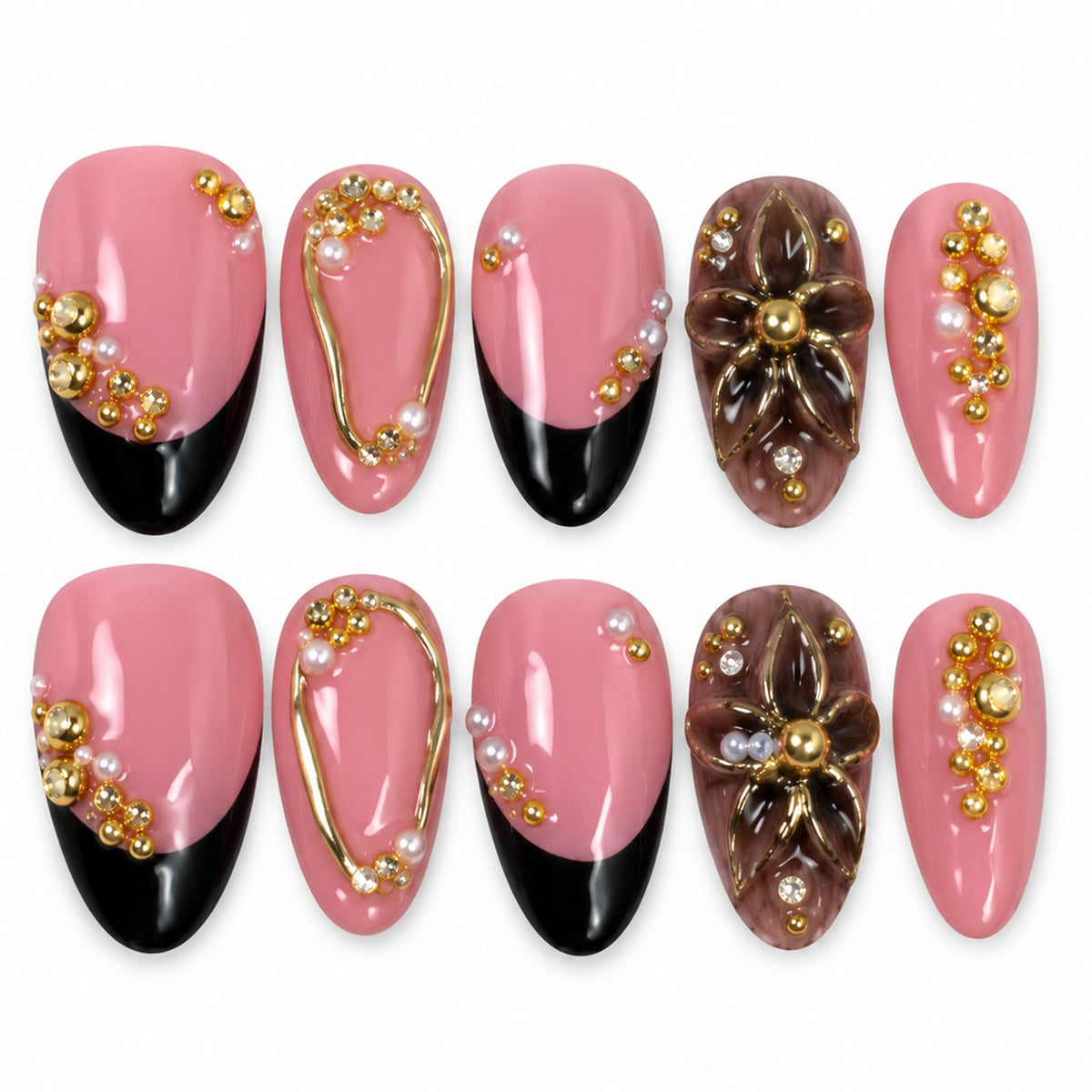 Luxury Handmade Press on Nails Medium Almond (Size M)