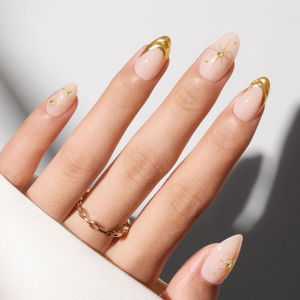 Modelones Extra Short Press on Nails, French Tips Squoval Fake Nails