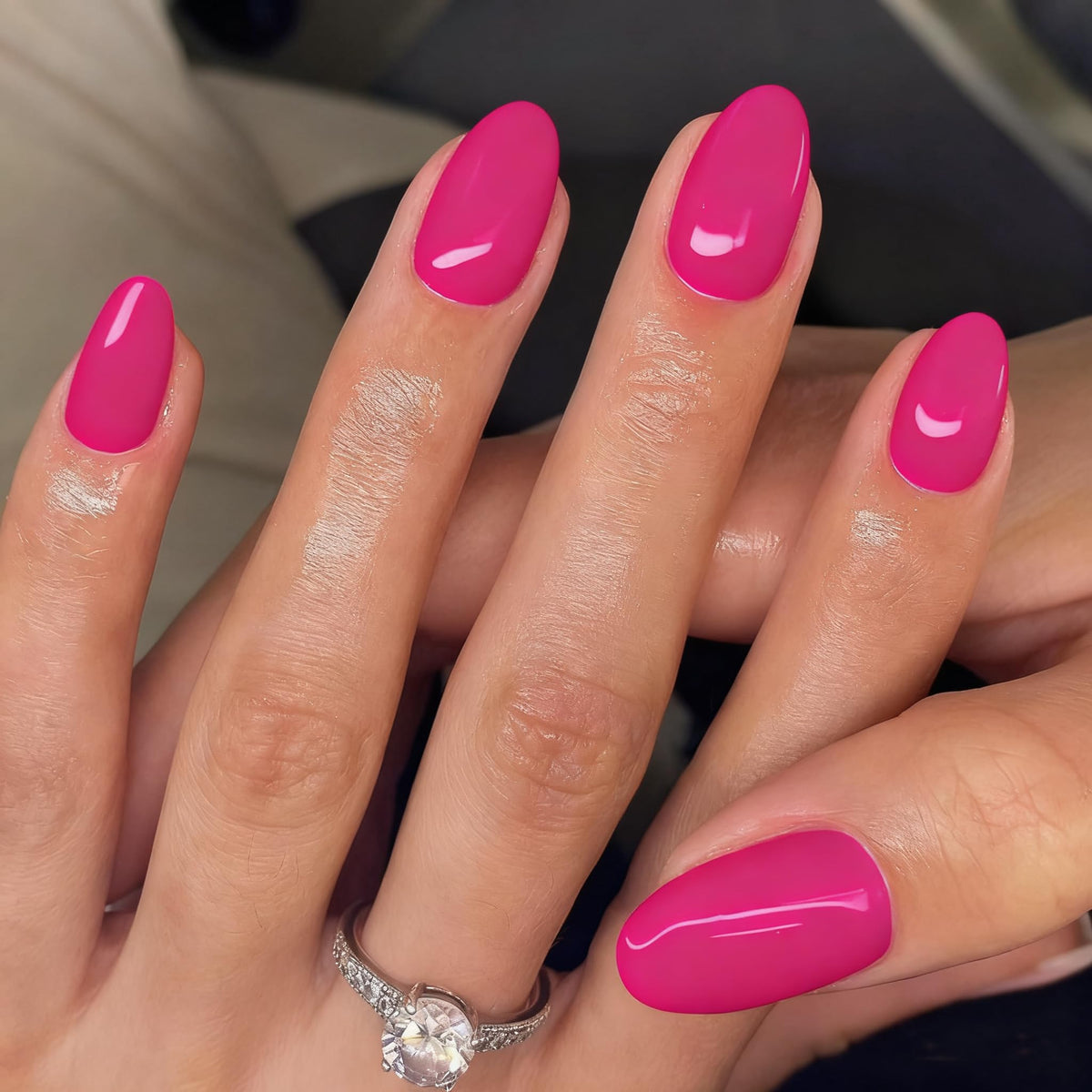 KQueenest Pastel Light Pink Press on Nails Short Oval, Glossy Soft Gel Fake Nails Press on, Round Fake Nails with UV Cover, Thick Acrylic Glue on Nails for Wome Wedding & Everyday 30 Pcs