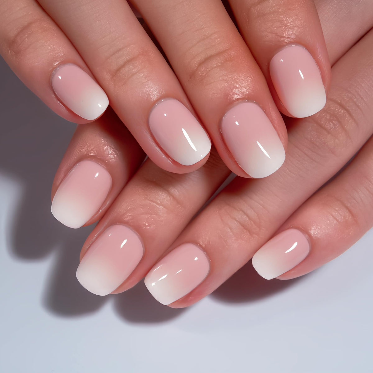 CurvLife Extra Short Oval Press On Nails, Nude Peach Pink, Soft Gel