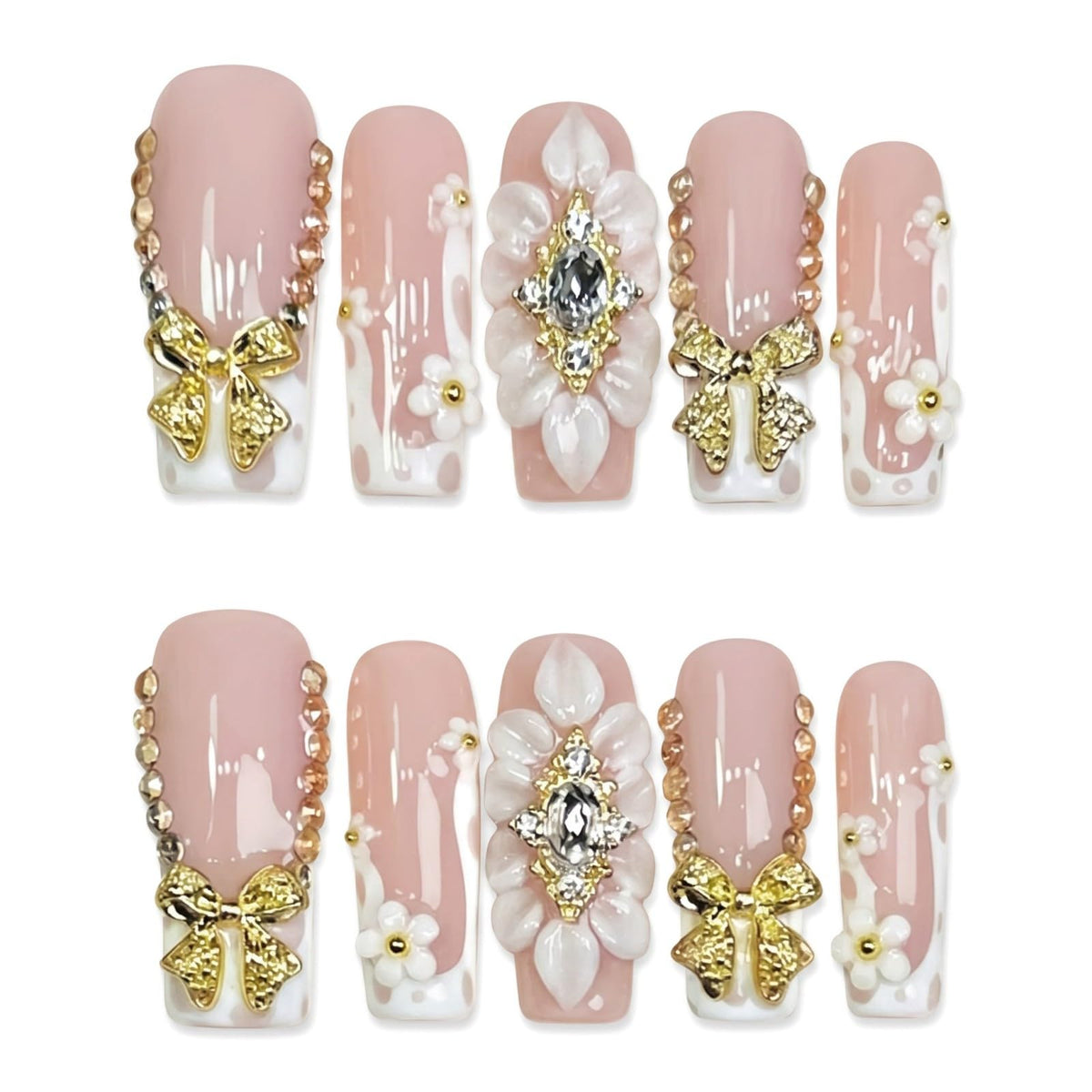 xl Square Handmade Press on Nails Long Luxury Acrylic Fake Nails