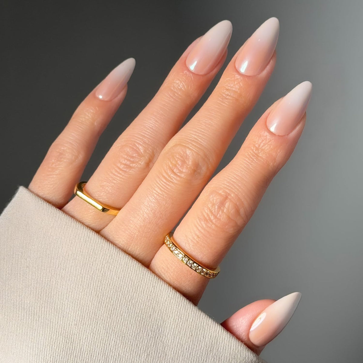 Glamnetic Press On Nails - Medium Almond, Glossy Fake Nails 30 Pc Full Kit