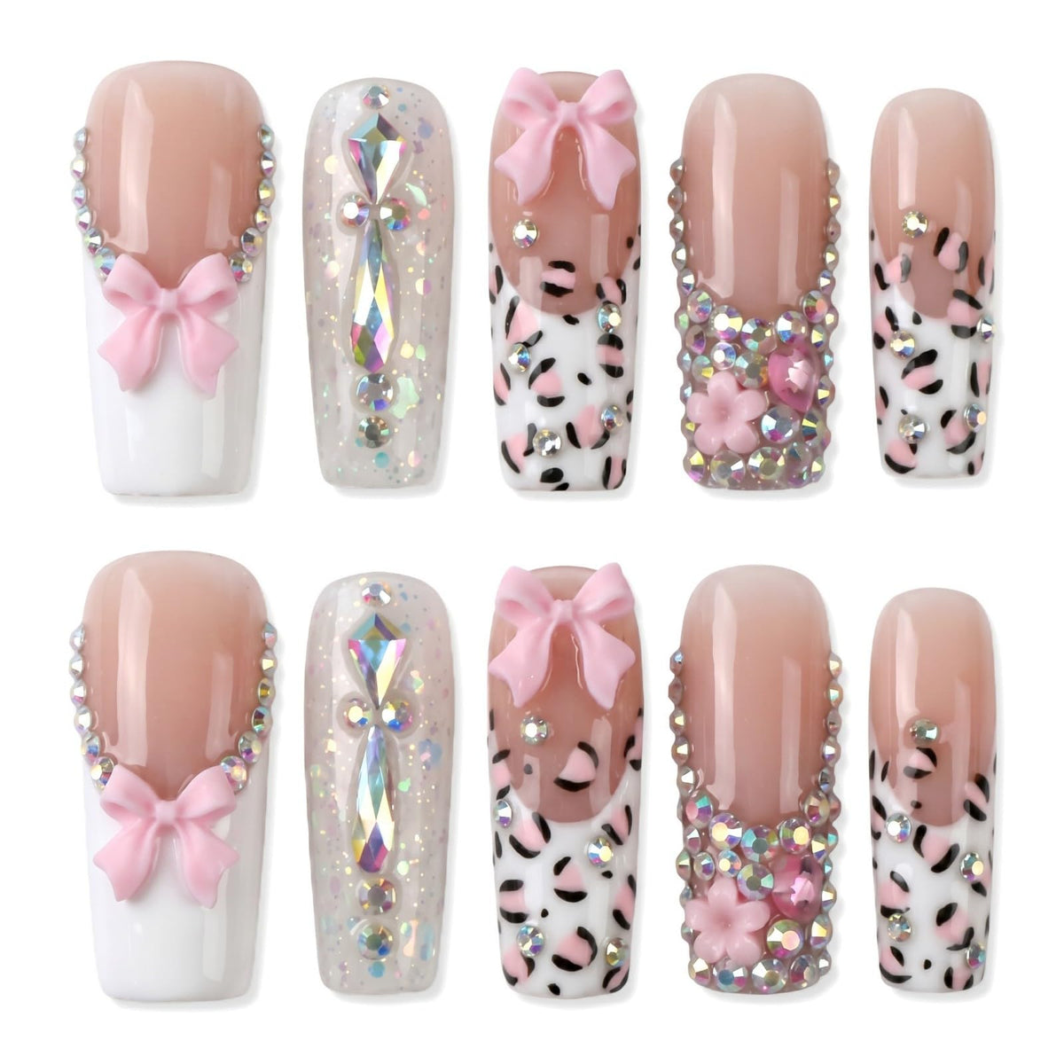xl Square Handmade Press on Nails Long Luxury Acrylic Fake Nails