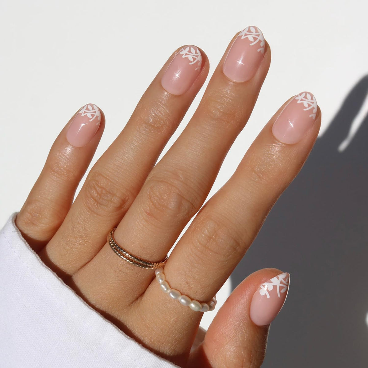 Glamnetic Press On Nails - Short Almond, Glazed Fake Nails 30 Pc Full Kit