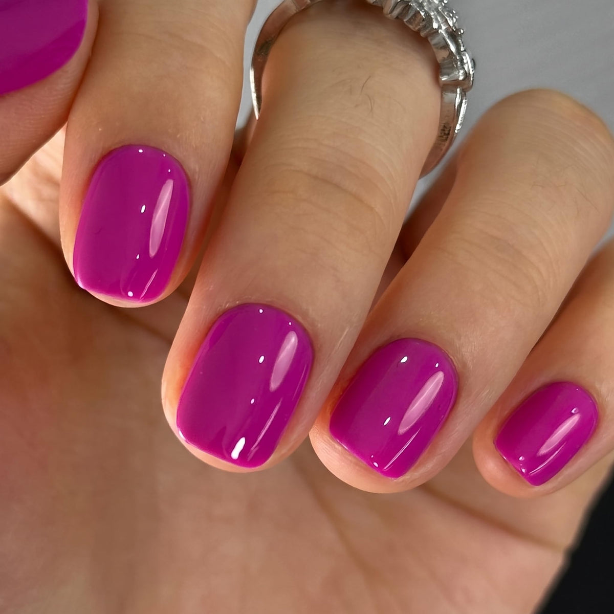 CurvLife Extra Short Square Press On Nails, Nude, Nude Luster, Soft Gel