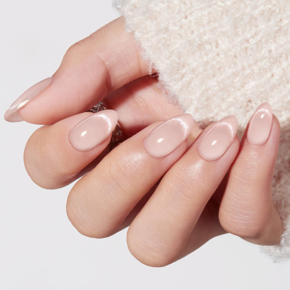 Modelones Extra Short Press on Nails, French Tips Squoval Fake Nails