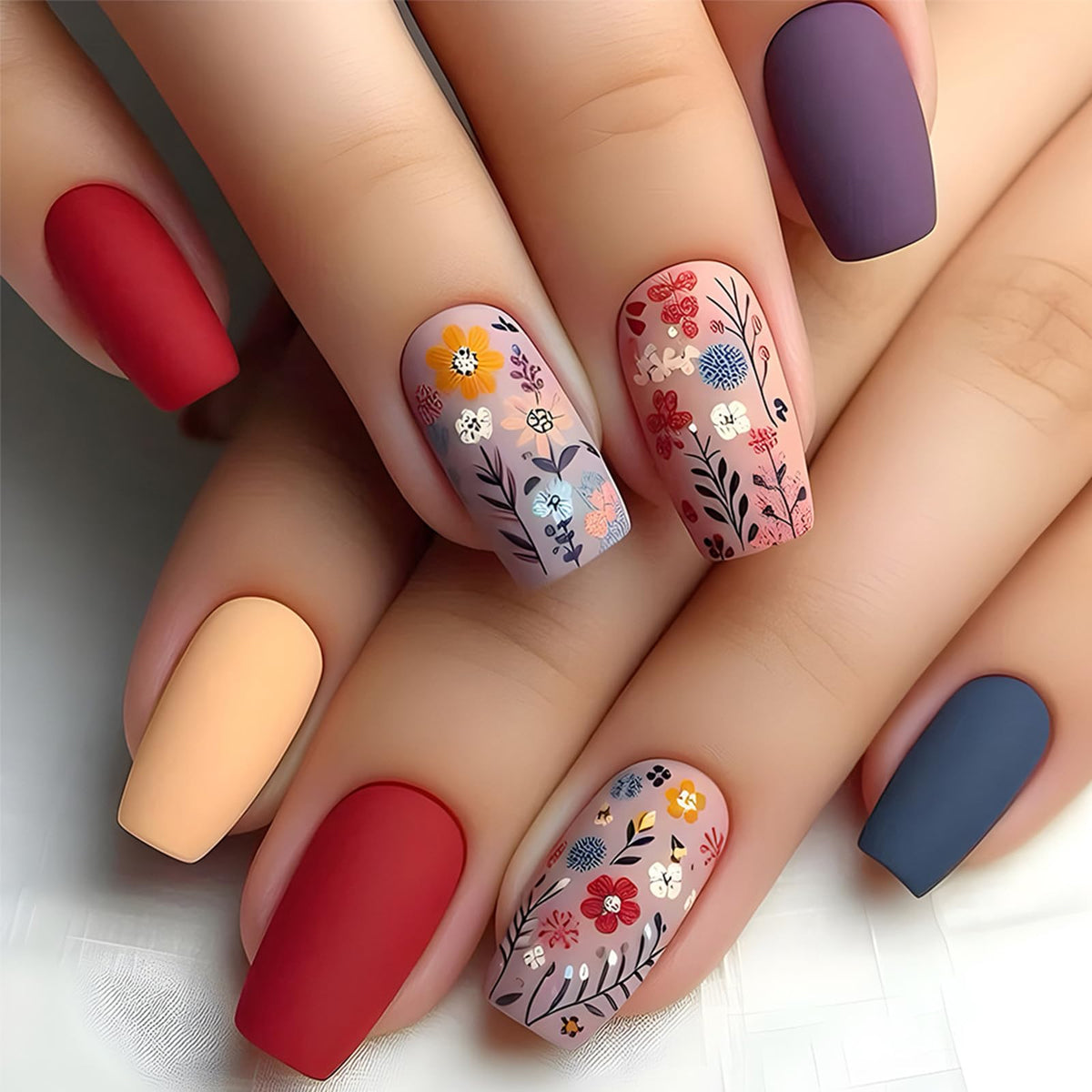 Green Press on Nails Medium Almond Fake Nails with 3D Pearl Rhinestones Designs Gold French Tips Flower Acrylic Nails False Nails White Floral Full Cover Glossy Stick on Nails for Women 24Pcs