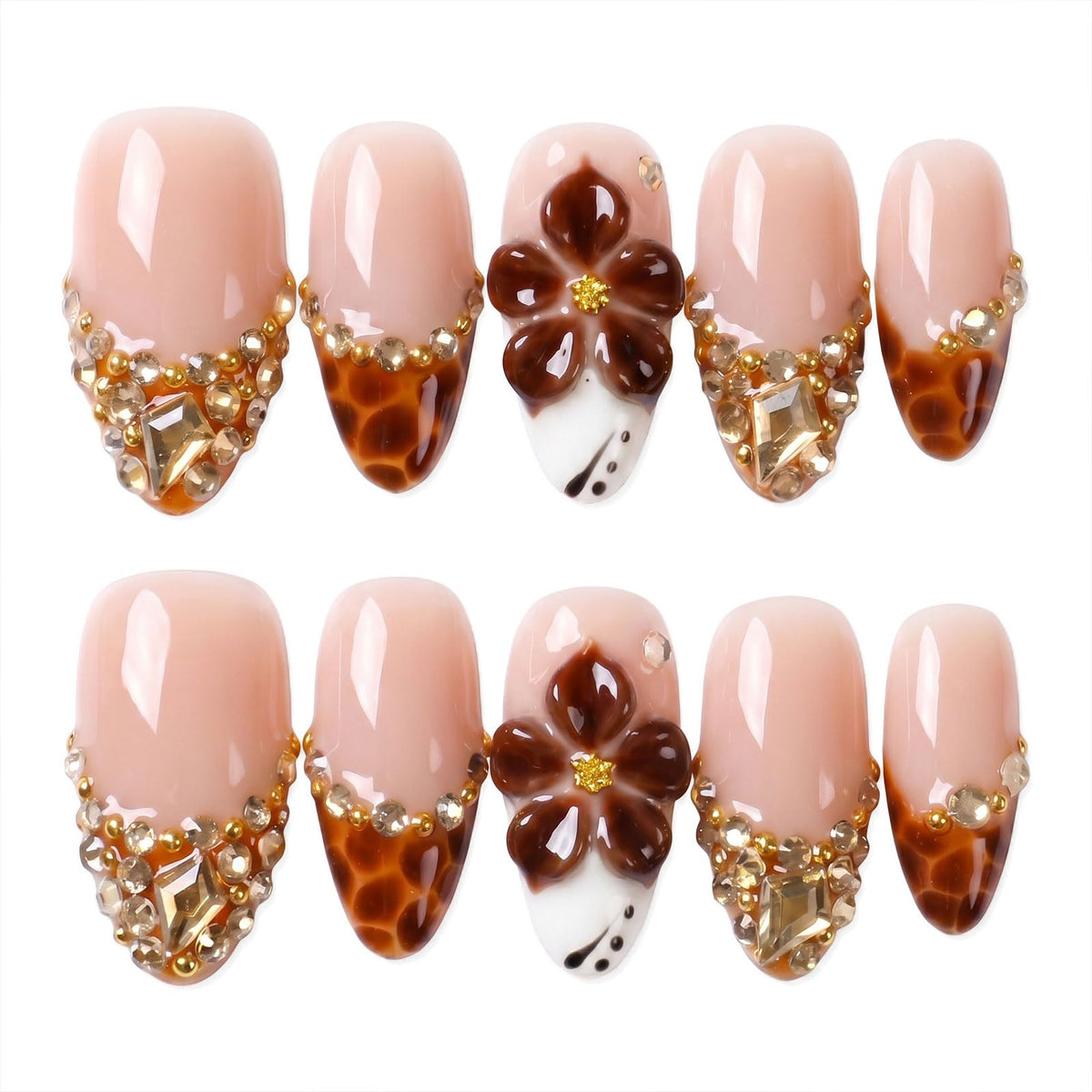 Luxury Handmade Press on Nails Medium Almond (Size M)