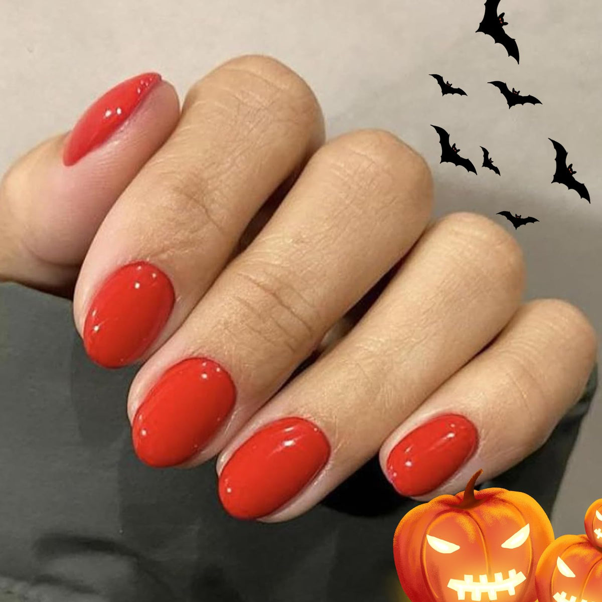 modelones French Tip Press On Nails, Short Oval Fake Nails Nails Press Ons