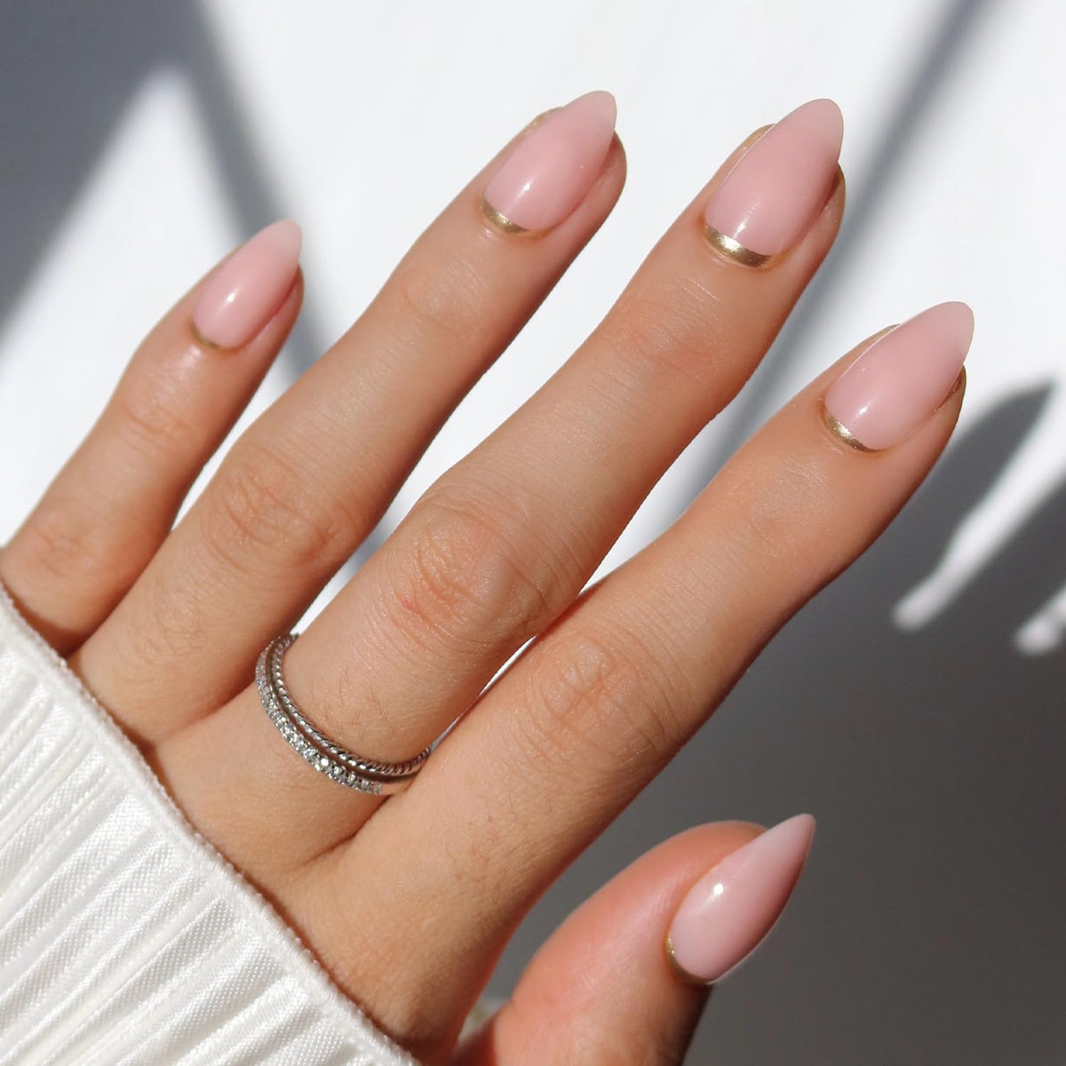 Glamnetic Press On Nails - Medium Almond, Glossy Fake Nails 30 Pc Full Kit