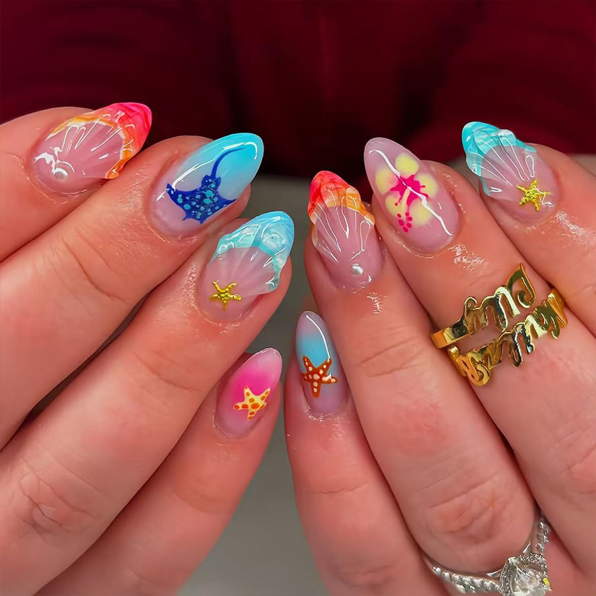 24Pcs White French Tip Press on Nails Medium Almond Fake Nails with Heart Pearl Design French Tip False Nails Cute 3D Bow Gems Stick on Nail Full Cover Reusable Glue on Nails for Women Wedding Daily