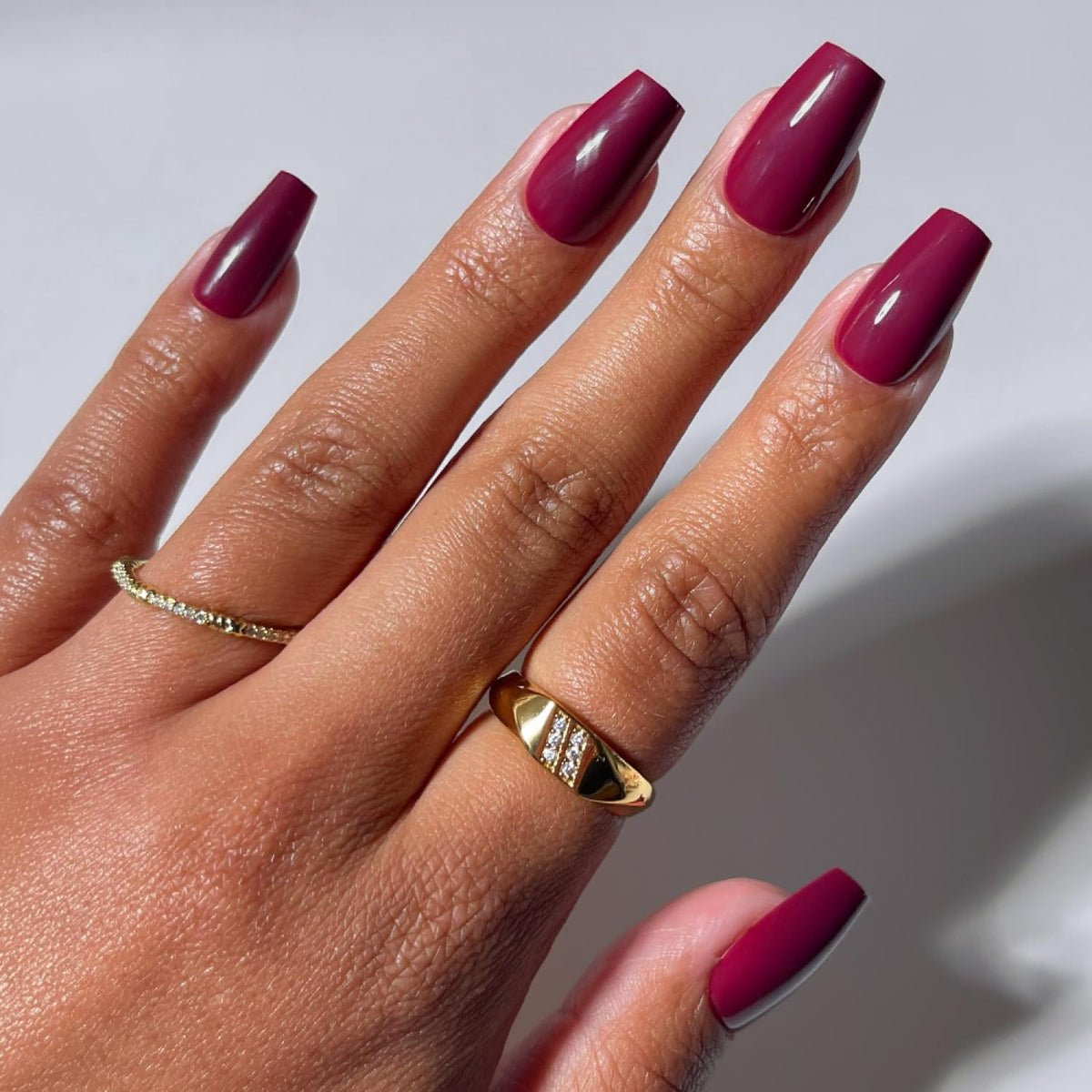 Glamnetic Press On Nails - Medium Coffin, Glossy Fake Nails 30 Pc Full Kit