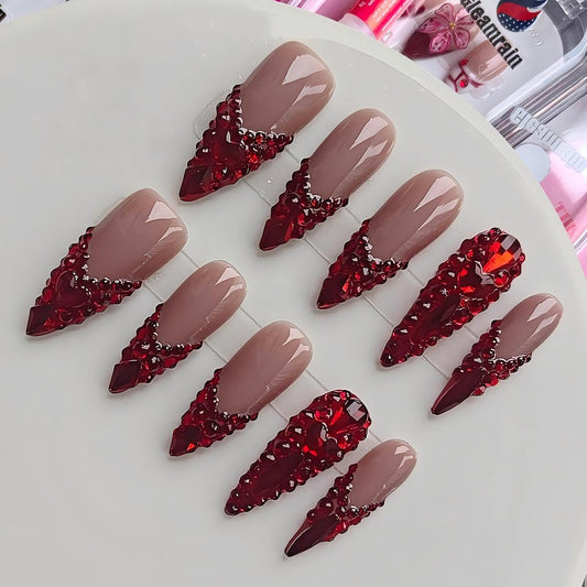 Handmade Press on Nails M Size 10 Pcs