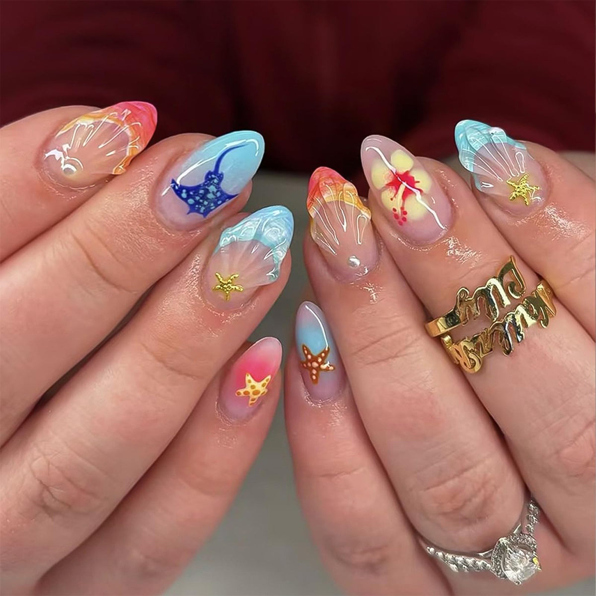 3D White Flower Press on Nails Medium Fakes Nails Almond Shape False Nails with Bling Rhinestones Designs, Glossy Reusable Elegant Acrylic Nails with Glue-24Pcs Nail Kit for Women Wedding Party