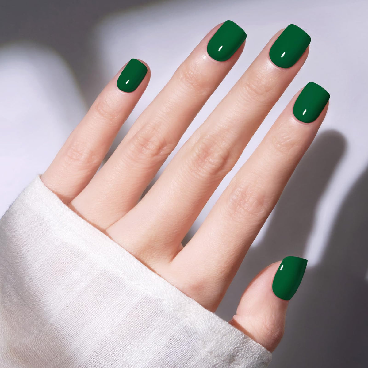 Modelones Extra Short Press on Nails, French Tips Squoval Fake Nails