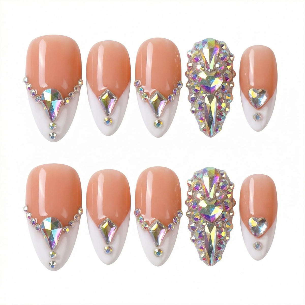 Luxury Handmade Press on Nails Medium Almond (Size M)