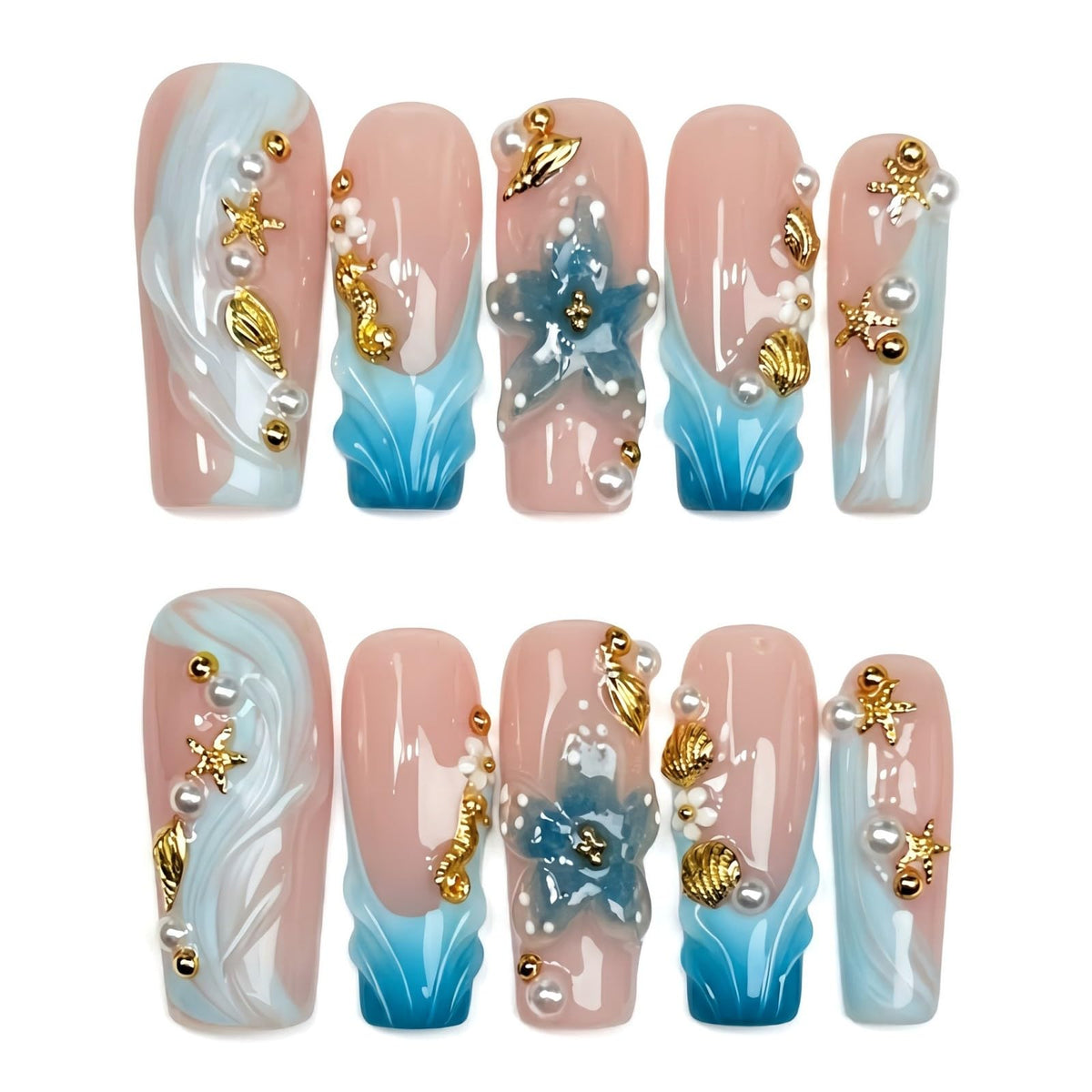 xl Square Handmade Press on Nails Long Luxury Acrylic Fake Nails